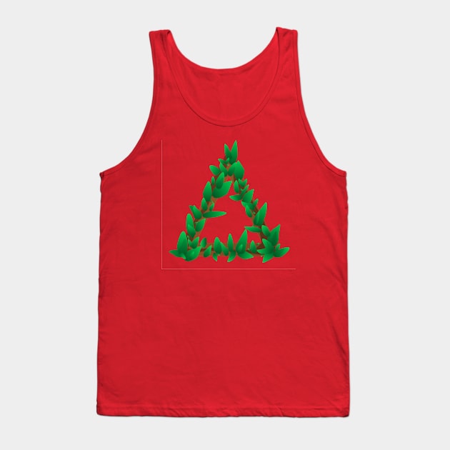Triangle Wood Leaf Game Play Button Tank Top by crackerflake